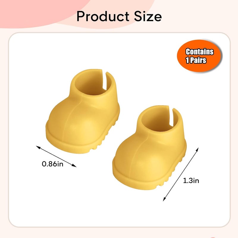 sunla Store Doll Shoes for 17cm Doll, Cute Mini Shoes Accessories for 17cm Dolls Sitting Standing Series, Silicone Doll Rain Shoes Boots(1 Pair Yellow) - Image 3